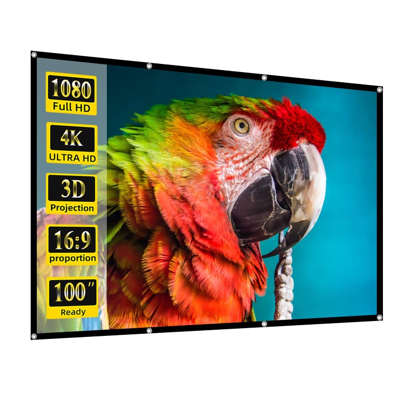 lejiada Projector Screen, 100 inch Movie Projector Screen16:9 Foldable Portable Projector Screens for Home Theater, Outdoor, Indoor Party, Office, Weding - Image 1